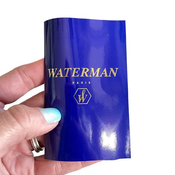 Waterman Expert II Ballpoint Pen Black Lacquer Paris France Blue Ink NOS - Picture 5 of 14